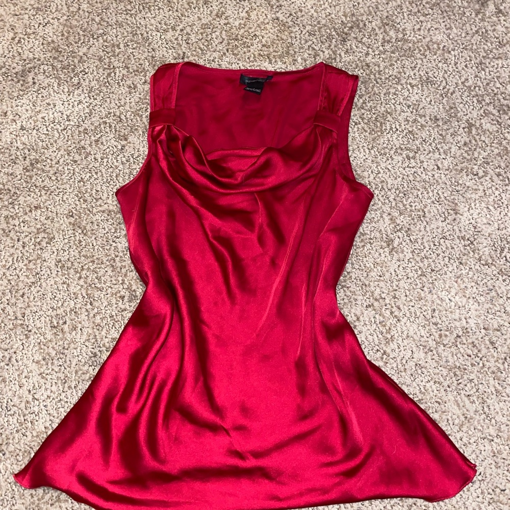 Spense Pink Asymmetrical Sleeveless Tank Top